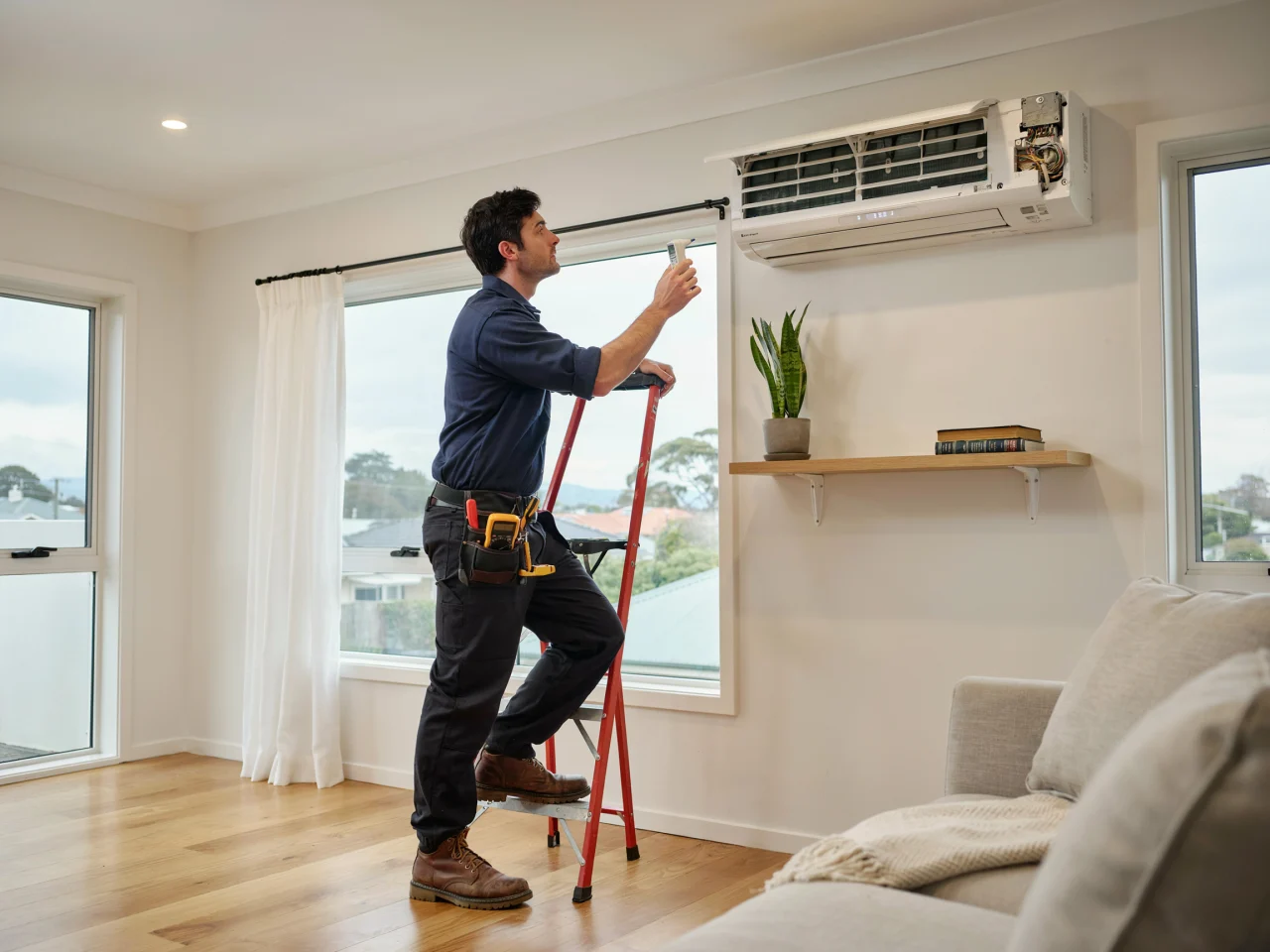 Heat pump installation in a Palmerston North home
